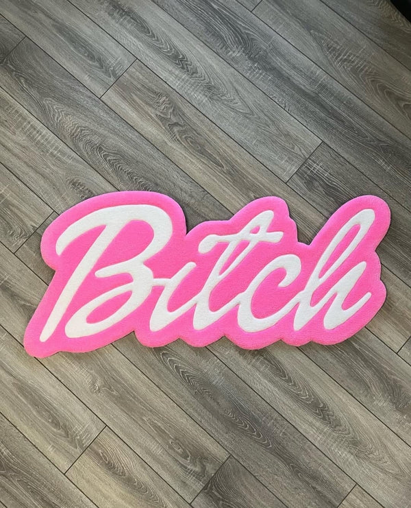 Handmade custom Bitch tufted rug