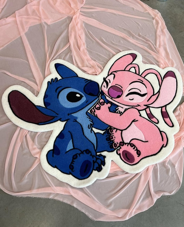 Stitch and Angel Disney custom tufted rug