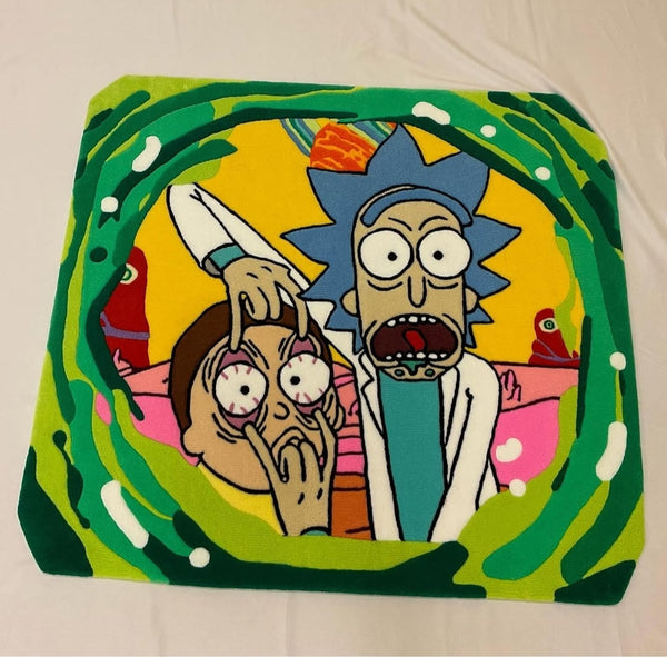 Rick and Morty custom handmade tufted rug